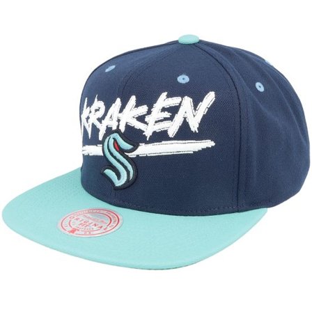 Mitchell & Ness - NHL Blå snapback Keps - Seattle Kraken Transcript Navy/Light Blue Snapback @ Hatstore