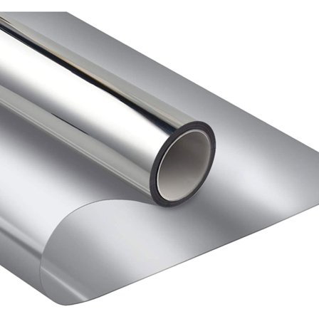 Vinduesfilm Privatliv Spejlfilm Vindue Selvklæbende Solbeskyttelse Anti-UV Film Privatliv Varmebeskyttelse Statisk Vinduesfilm (Sølv, 50 x 500 cm) 