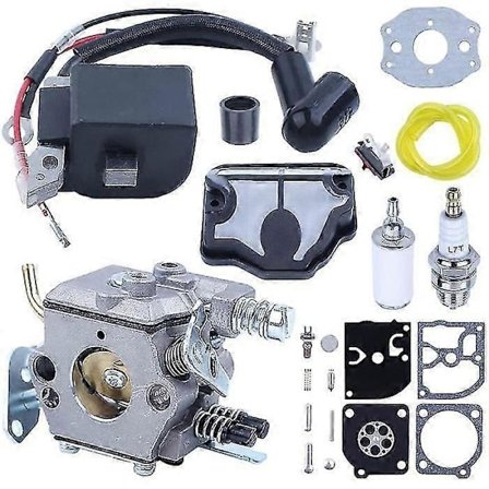 Adefol Kaasutin Sytytyspuola Husqvarna 36 41 136 137 141 142 -malleihin Polttoaineletkulla ja Polttoainesuodatinsarjalla