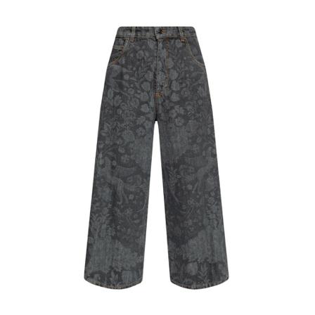 Etro, Floral jeans Grijs, Dames, Maat:W29