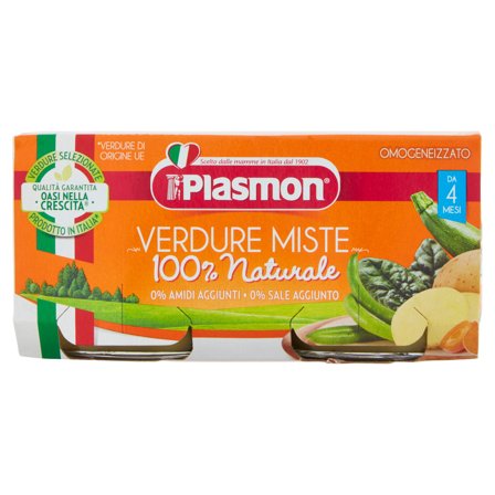Plasmon Omogeneizzato Verdure Miste 4-6M+ 2x80g