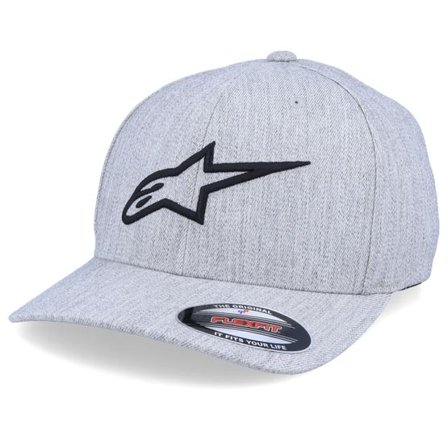 Alpinestars - Grå flexfit Keps - Ageless Curve Grey Heather/Black Flexfit @ Hatstore