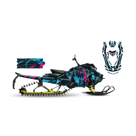 Dekalkit SweTown Oddball Blå-Rosa - Ski-Doo Renegade Backcountry X 850 E-Tec 2018-2018