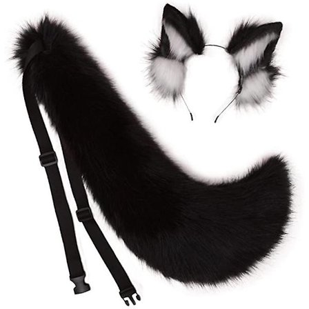 Dyr Stor Hale Rev Katt Hund Ulv Hale Og Ører Hodebånd Cosplay Kostyme Tilbehør