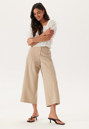 ONLY - Onlorleen Life Hw Culotte Pant - Humus - Kläder - - Bubbleroom