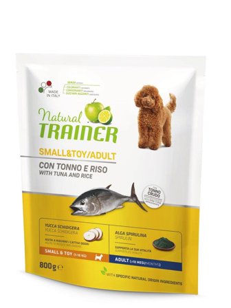 Natural Trainer Crocchette Tonno/Riso Per Cani Taglia Piccola