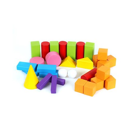 32 Træ Geometri Solid Blokke - 3D Matematik Læringslegetøj