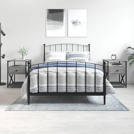 vidaXL Sängbord 2 st grå sonoma 40x42x55 cm konstruerat trä