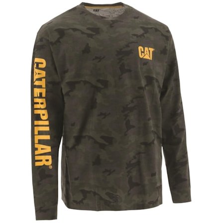 Caterpillar Mens Trademark Banner Camo Long-Sleeved T-Shirt L B