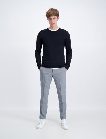 Lindbergh Ecovero L/S O-Neck Knit - Black - XL