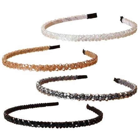 4st Kvinnors Crystal Pannband Dubbelrad Glänsande Pärlor
