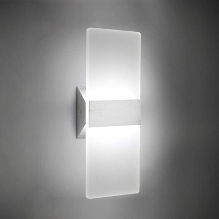 LED-akryyliseinänvalaisin 12 W viileä valkoinen 6000 K ylös alas -lamppu