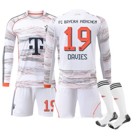 25-26 Bayern München Udebane Langærmet NO.19 Davies Fodboldtrøjesæt - Efterår Vinter Stil Sæt