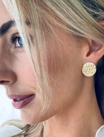 Bud to rose Karma Stud Earring Gold - Gold - ONE SIZE