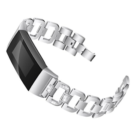 Fitbit Charge klockarmband i 3D-design med strass - silver
