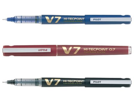 PILOT BEGREEN Bläckkulpenna, Begreen Hi-Tecpoint V7 rollerballpenna med stift, tunn spets på 0,7 mm, blå - Lyreco - Kontorsmaterial - Pennor - 