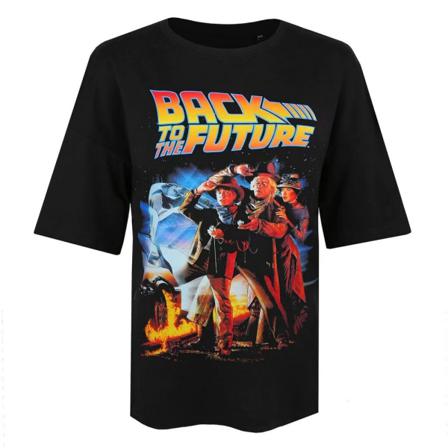 Tillbaka Till Framtiden Dam/dam 80 Print Bomull Oversized Ts