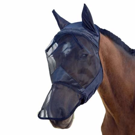 Fly Mask Anti-UV Korva- ja nenäsuoja Musta Hevonen (L)