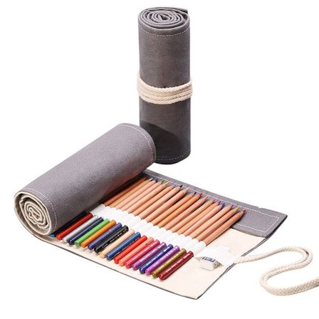 2 käsintehtyä harmaata kangasta taiteilijakynärullat 24 reikää suuri kapasiteetti