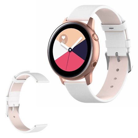Samsung Galaxy Watch Active -kellon kestävä nahkaranneke - Valkoinen
