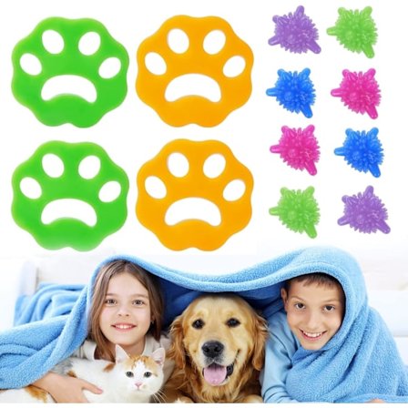 12 stk. vaskemaskinebolde, vaskebolde anti-hårbolde vaskemaskinebolde genanvendelig vask, til rengøring af kæledyrshårrester bomuld