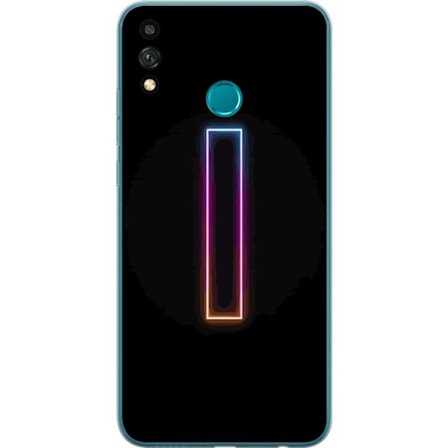 Kompatibelt Mobilskal till Honor Honor 9X Lite Minimalistisk neonbokstav I i regnbågsfärger mot mörk bakgrund