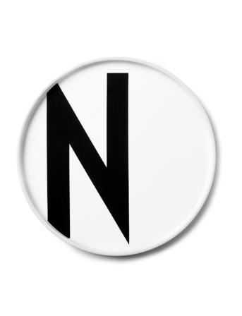 Porcelain Plate A-Z White Design Letters