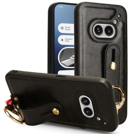 SKALO Nothing Phone (2a) PU-læderskal med håndrem - Sort Black