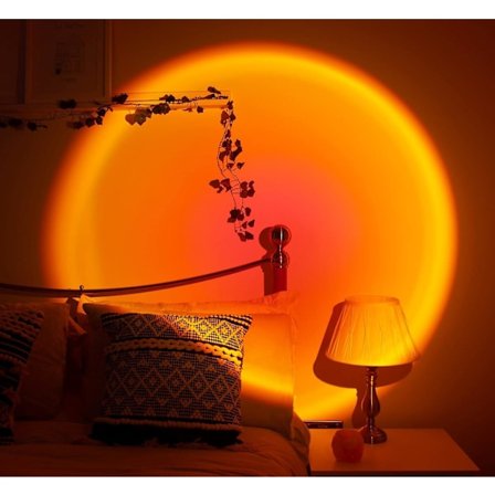 Solnedgangsprojektorlampe, Stemningslys mod Angst, LED Solopgangslampe Projektor, Romantisk