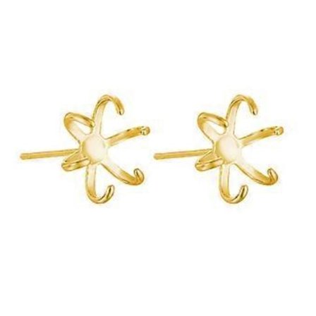 Allsidig Sølv/Gull Uregelmessig Tom Ørepropp Øredobb Base Innstilling DIY Smykker Funn Lagetilbehør S(S Gullfarge)