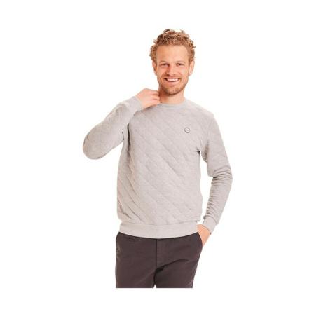 Knowledge Cotton Apparel Elm Quilted Sweat With Badge inbo, Herre Strik