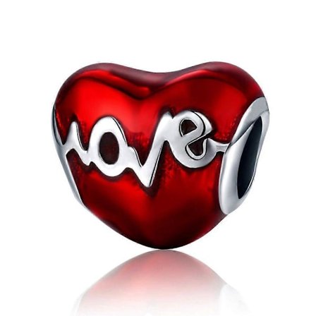 Red HeartHeart Love Charms 925 Sterling Silver Dam Charm Beads Flickhänge Charm Kompatibel för Europeiska Armband & Halsband