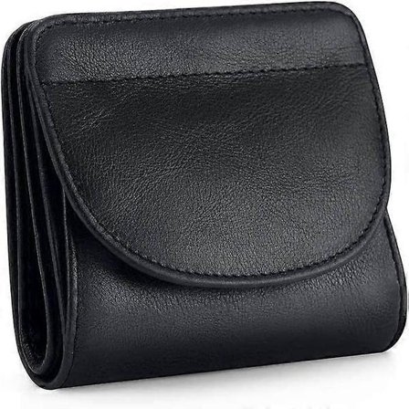 Liten damepung i ekte skinn med RFID-beskyttelse, myntlomme, mini lommebok, damepung