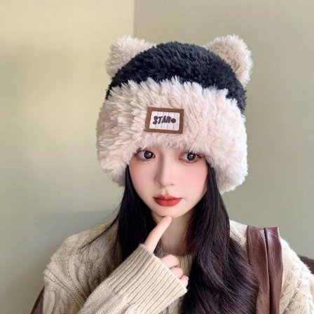 Strikket lue Bear Ear Hat 1 1
