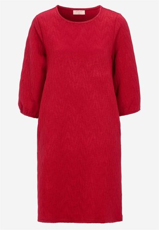 Freequent - Jerseykjole med 3D-struktur i rød til damer i størrelse M (40) - Cellbes