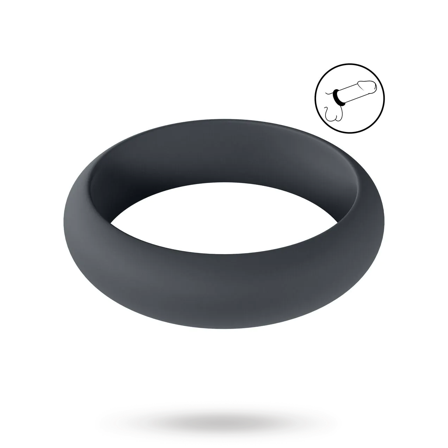 Wide O Silicone Cockring - XL - 50mm - Black - Vuxen.dk: For ham