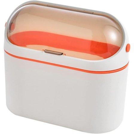 Hängande papperskorg Mini Orange Avfallskorg Med Lock Köksväggmonterad Pape