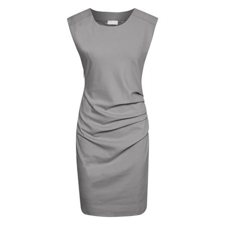 Kaffe Round-Neck Kjole Grå, Dame
