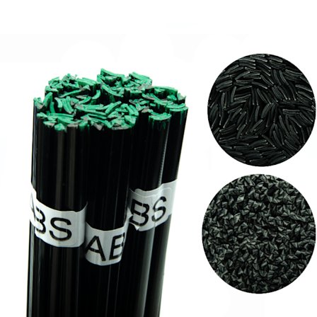 Plastloddevaerksstav ABS Sort 100G – Professionelt Svejsemateriale | 42 Cm Traad, Blandede Former | Kompatibel med ABS, ASA, AES, ABS+PC