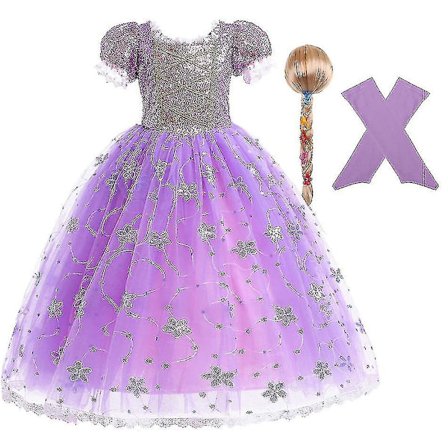 Princess Rapunzel Klänning För tjejer Eleganta lila klänningar Fancy karnevalsdräkt Barnbal Aftonklänningar Halloween Rollspel Klänningar Z X