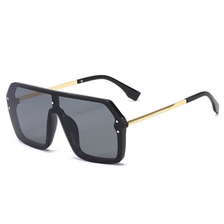 Klassiske siamesiske solbriller i ett stykke - Svart - Fint rammeløst stilig R