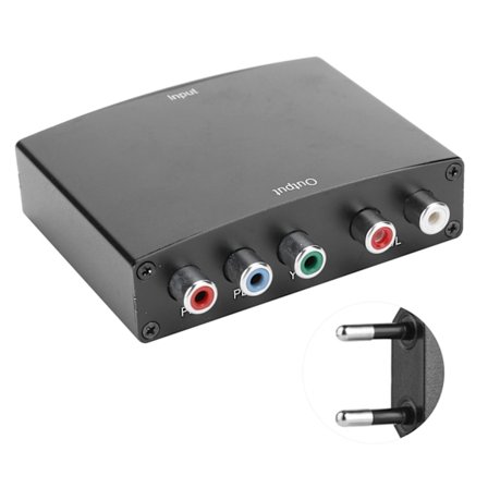 HD Video Converter HDMI til 5RCA RGB Fargeforskjellskomponentgrensesnitt YPbPr R/L Lydadapter 100-240VEU Plugg