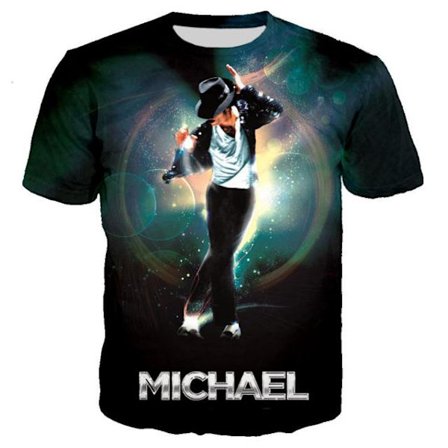 Michael Jackson Print 3D Sommar Casual T-shirt Street Hip Hop style 7 3XL