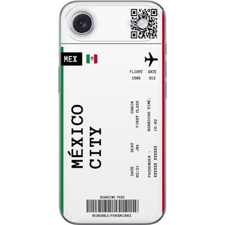 Kompatibelt Mobilskal till Apple Apple iPhone 17 Air Mexico City boarding pass design med flygdetaljer, flagga och QR-kod. Reseinspirerat motiv perfek