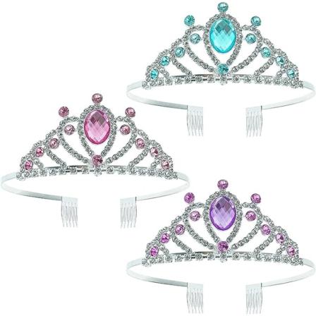 3 st Tjejer Tiaror Strass Tiara Kristall Pannband Prinsessan Kronprinsessan
