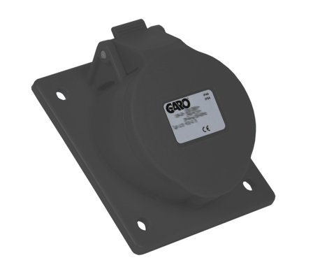 Garo UIS 216-7 S Paneluttak IP44, 3-polet, 16 A, skrå Svart, 7 h, Stikkontakter & kabler