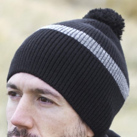 Ferdie Black & Grey Montagna Beanie for Men