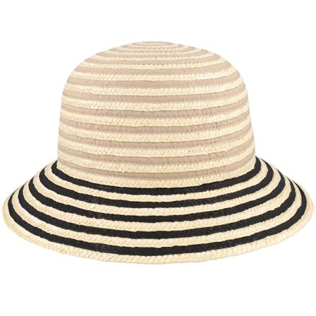 Seeberger - Bege straw Chapéu - Straw edged clock Linen/Black Straw Hat @ Hatstore