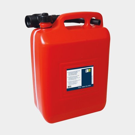 Tanica carburante 1852-Marine, 265 x 145 x 375 cm, 10 litri, con beccuccio versatore, plastica, rossa