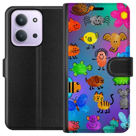 Yhteensopiva Lompakkokotelo Xiaomi Redmi 15C Little Scribble Friends